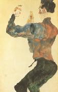 Egon Schiele Self-Portrait with Raised Arms,Back View (mk12) France oil painting artist